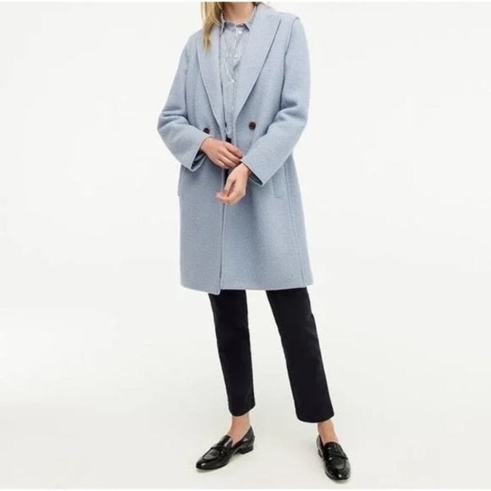 J.Crew Daphne topcoat in Italian Boiled Wool in Powder Blue Size 00 Gently Used
